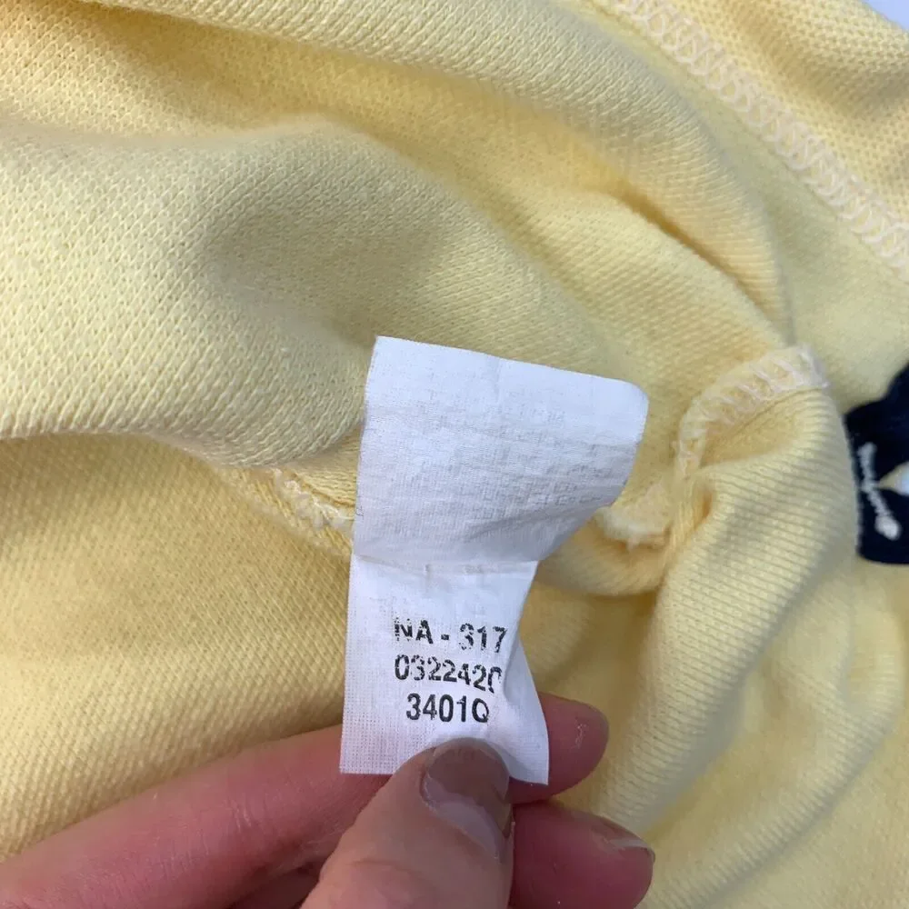 Vintage Chaps Ralph Lauren Polo Shirt Mens L Large Yellow Cotton High Low Vented